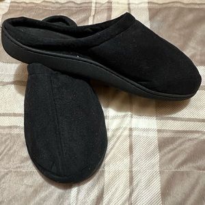 Black Slip On Slippers for Men - Black Suede material - Slip Resistant- Size XL